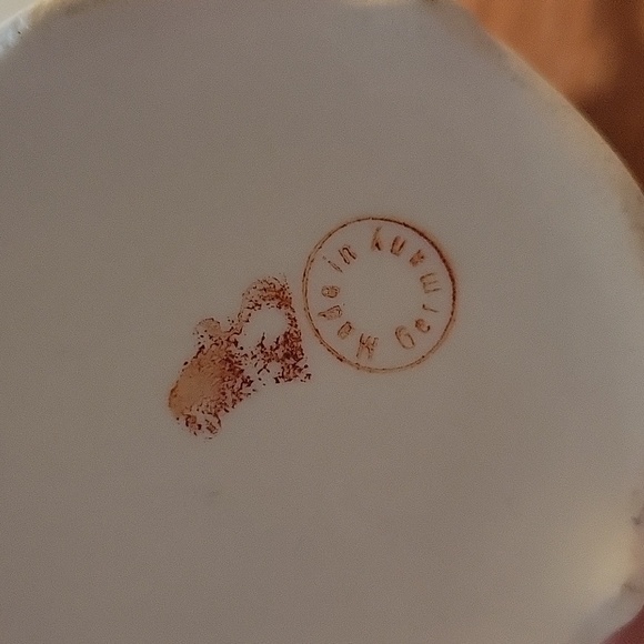 Vintage German Floral W Roses Porcelain Creamer and Sugar